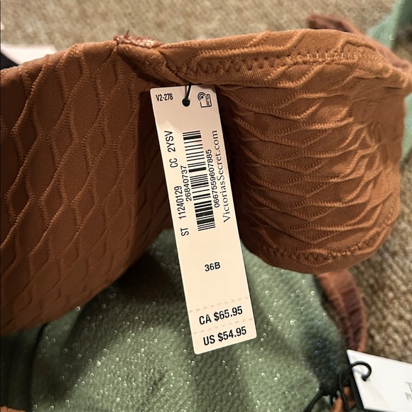 Victoria's Secret Black, Brown, and Green Bikini Tops 👙 - Picture 6 of 7